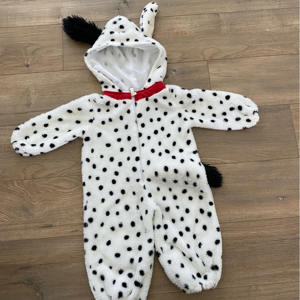 Dalmatian Halloween onesie baby toddler costume fuzzy and warm size 12-18months